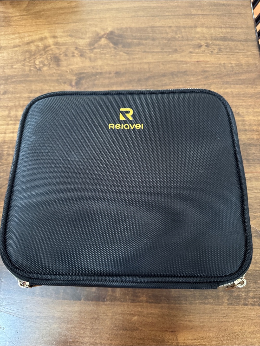 Relavel Black Travel Makeup Case - Compact Brush & Cosmetic Organizer